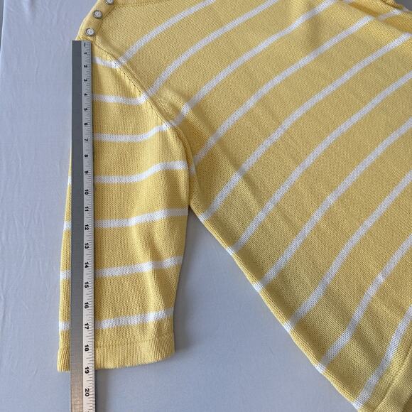 CJ Banks Women’s 2X Boho Chic Yellow Striped 3/4 Sleeve Knit Tunic Sweater Fall - Picture 9 of 10
